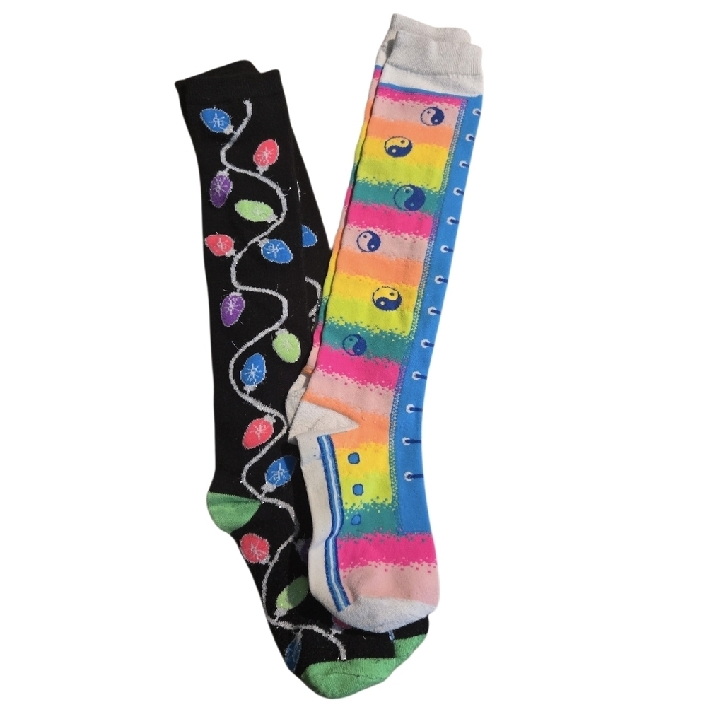 4/$15 Colorful Patterned Socks Size 5-7 Thick Warm Cozy Whimsigoth